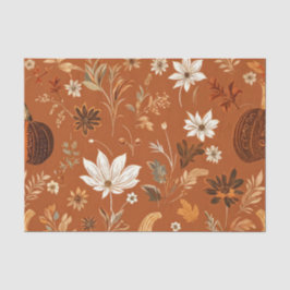 Papier Mousseline Citrouille Aquarelle Motif d'automne pour automne