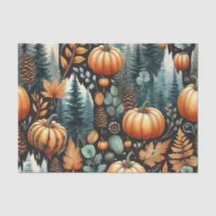 Papier Mousseline Citrouille Aquarelle Motif d'automne pour automne