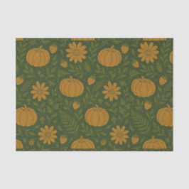 Papier Mousseline Citrouille Aquarelle Motif d'automne pour automne
