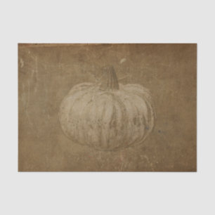 Papier Mousseline Citrouille Blanche Sépia Automne Vintage Texture G