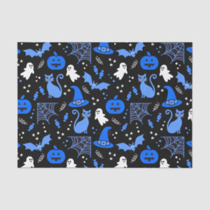 Papier Mousseline Citrouille bleu pâle Fantôme Motif d'Halloween