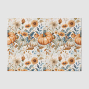 Papier Mousseline Citrouille d'automne et fleurs automne Découpage