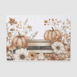 Papier Mousseline Citrouille d'automne et fleurs automne Découpage