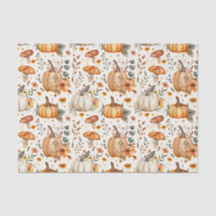 Papier Mousseline Citrouille d'automne et fleurs automne Découpage