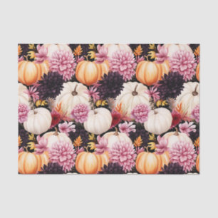 Papier Mousseline Citrouille d'automne et fleurs automne Découpage