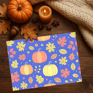 Papier Mousseline Citrouille d'automne et Motif Feuille coloré
