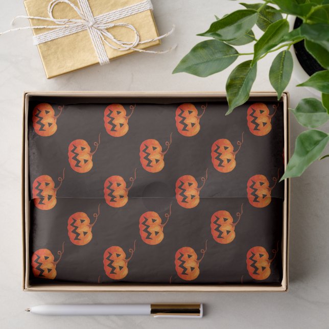 Papier Mousseline Citrouille D'Halloween, Citrouille Orange Trou Ou  (Cadeau)