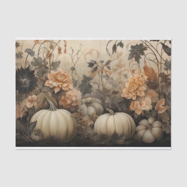 Papier Mousseline Citrouille d'Halloween d'automne avec découpage de (Recto)