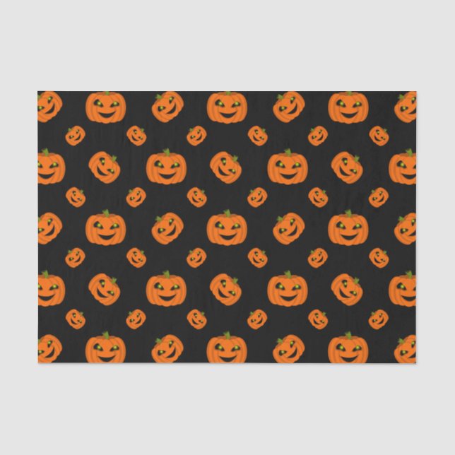 Papier Mousseline Citrouille d'Halloween effrayant Répéter le Motif  (Recto)
