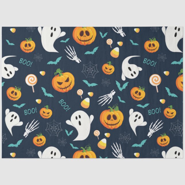 Papier Mousseline Citrouille éffrayant Halloween Series Design 12 (Recto)