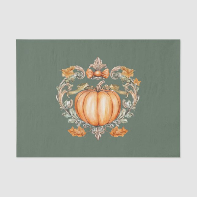 Papier Mousseline Citrouille élégante d'automne  (Recto)