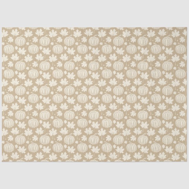 Papier Mousseline Citrouille et Feuille (Recto)