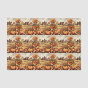 Papier Mousseline Citrouille ferme automne récolte Thanksgiving Moti