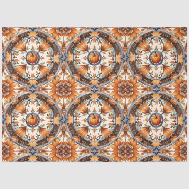 Papier Mousseline Citrouille moderne Thanksgiving Collection d'autom (Recto)