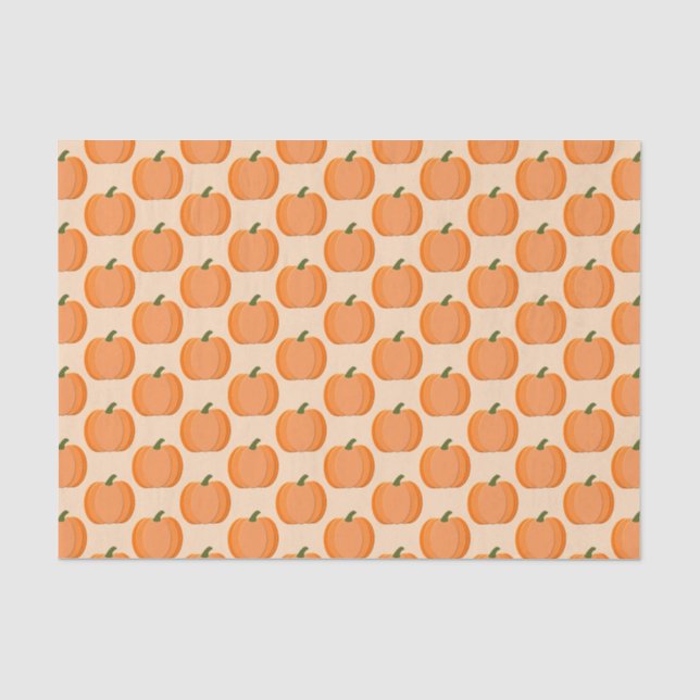 Papier Mousseline Citrouille neutre de genre orange mignon (Recto)