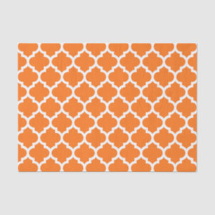 Papier Mousseline Citrouille Orange What Marocain Quatrefoil Motif #