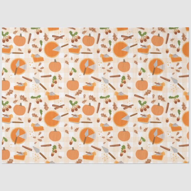 Papier Mousseline Citrouille Pie Automne Motif d'automne (Recto)