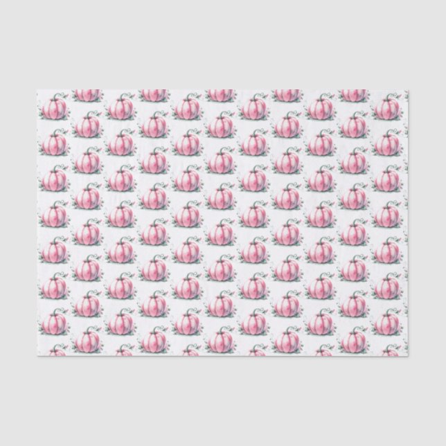 Papier Mousseline Citrouille rose automne rustique (Recto)