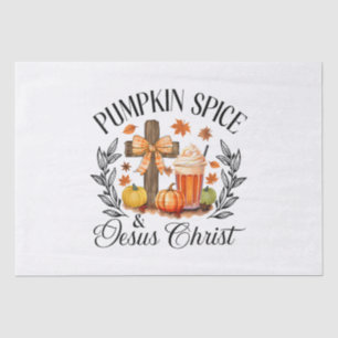 Papier Mousseline Citrouille Spice Et Jésus Christ Cross Citrouille