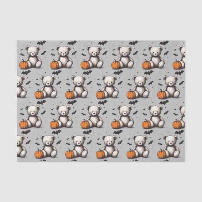 Papier Mousseline Citrouille Teddy Baby shower (Recto)