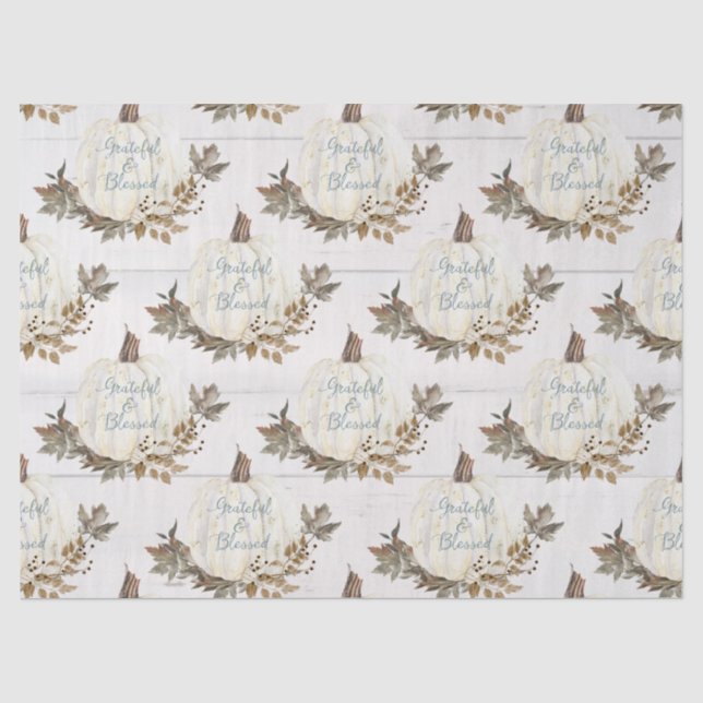 Papier Mousseline Citrouille w Automne laisse gracieux n Blessed Scr (Recto)