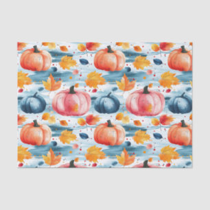 Papier Mousseline Citrouilles d'automne et feuilles motif de découpa