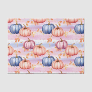 Papier Mousseline Citrouilles d'automne et feuilles tombantes Motif 