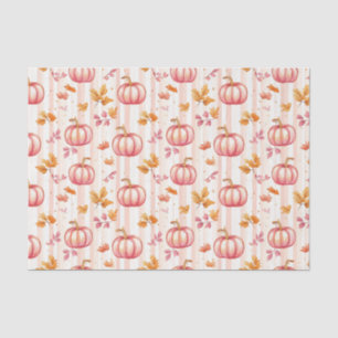 Papier Mousseline Citrouilles d'automne et feuilles tombées Motif Dé