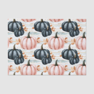 Papier Mousseline Citrouilles d'automne et feuilles tombées Motif Dé