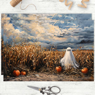 Papier Mousseline Citrouilles de Champ de Maïs aux Fantômes Fantaisi
