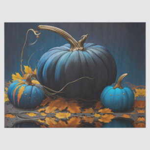 Papier Mousseline Citrouilles de la Lune bleue et feuilles d'automne