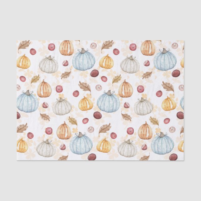 Papier Mousseline Citrouilles de récolte d'automne  (Recto)