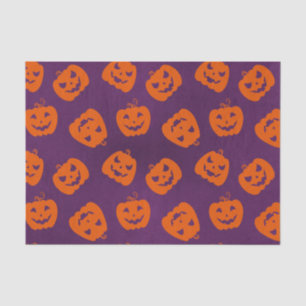 Papier Mousseline Citrouilles d'Halloween sur Motif Arrière - plan v