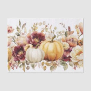 Papier Mousseline Citrouilles et fleurs d'automne Découpage d'automn