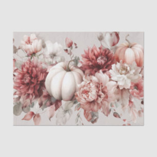 Papier Mousseline Citrouilles et fleurs d'automne Découpage d'automn