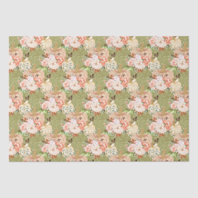 Papier Mousseline Citrouilles floraux (Recto)