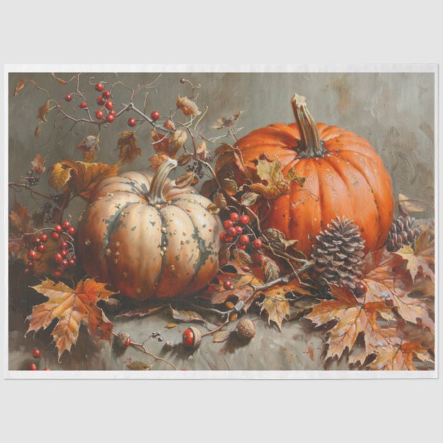 Papier Mousseline Citrouilles saisonniers (Recto)