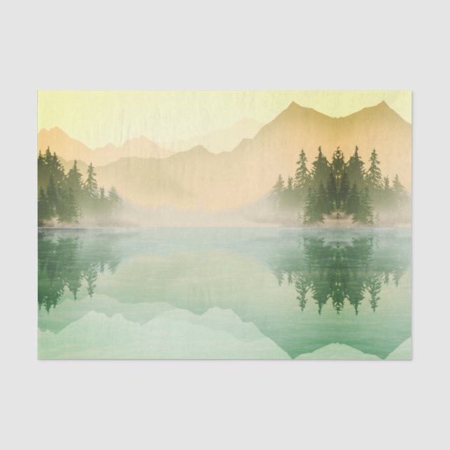 Papier Mousseline Citrus N Green Mountains Paysage forestier (Recto)