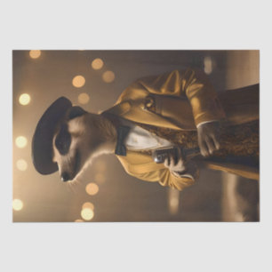Papier Mousseline "Clair de Lune sur Meerkat : La Sérénade d'un Croo