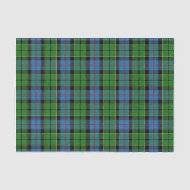 Papier Mousseline Clan écossais tartan bleu et vert de Forsyth de (Recto)