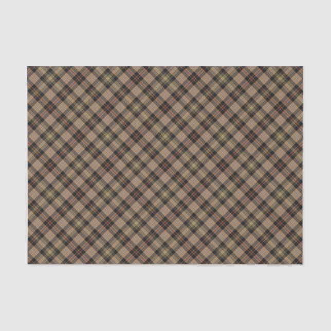 Papier Mousseline Clan MacKenzie Chasse papier Tissu Tartan Brown (Recto)