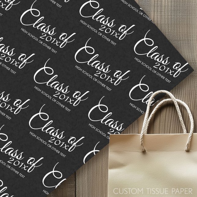 Papier Mousseline Classe avec année personnalisée et lycée (Custom Tissue Paper)
