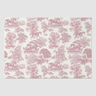 Papier Mousseline Classé Élégant Chic Rose Cheval Toile de campagne