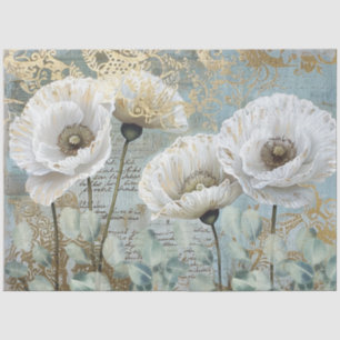 Papier Mousseline Classic Country Pies blanches chic et Eucalyptus
