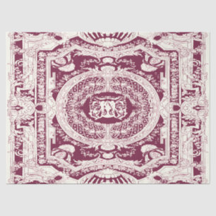 Papier Mousseline Classic élégant élégant Burgundy Ornament baroque