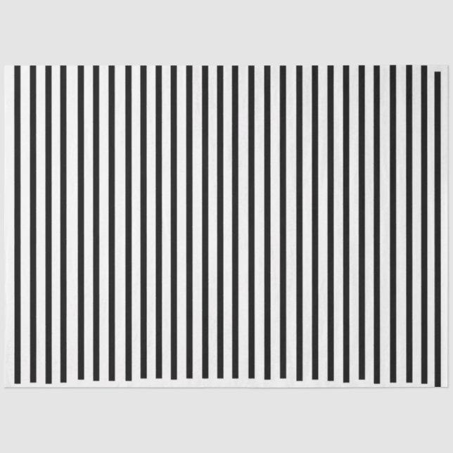 Papier Mousseline Classic Elegant noir et blanc rayures (Recto)