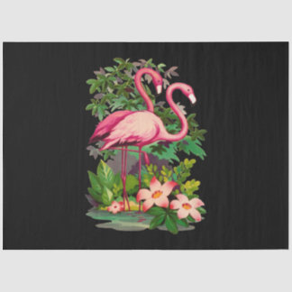 Papier Mousseline Classic Flamants roses roses rétro