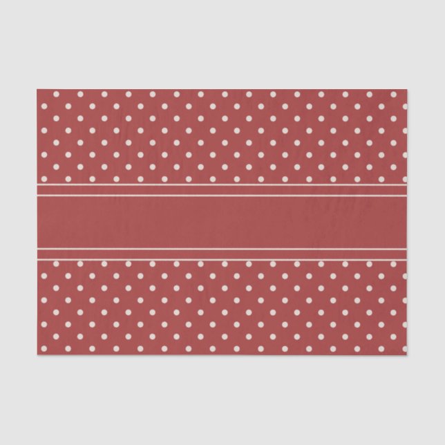 Papier Mousseline Classique Noël Rustique Rouge ivoire rayure (Recto)