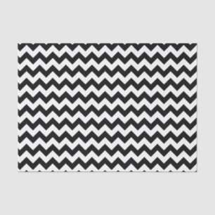 Papier Mousseline Classique noir et blanc Chevron Design traditionne