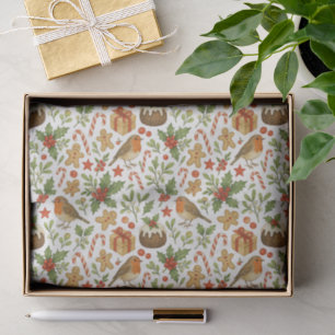 Papier Mousseline Classy Botanical Holly Floral Art Motif
